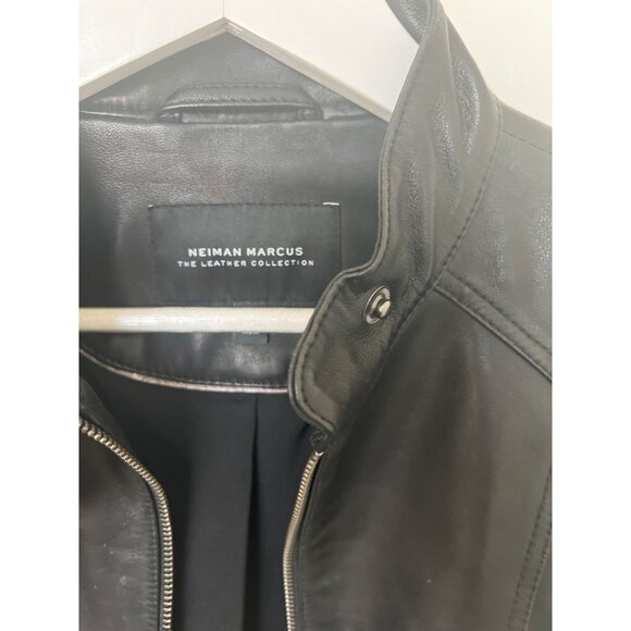 Neiman Marcus Black Leather Moto Jacket - Picture 14 of 14